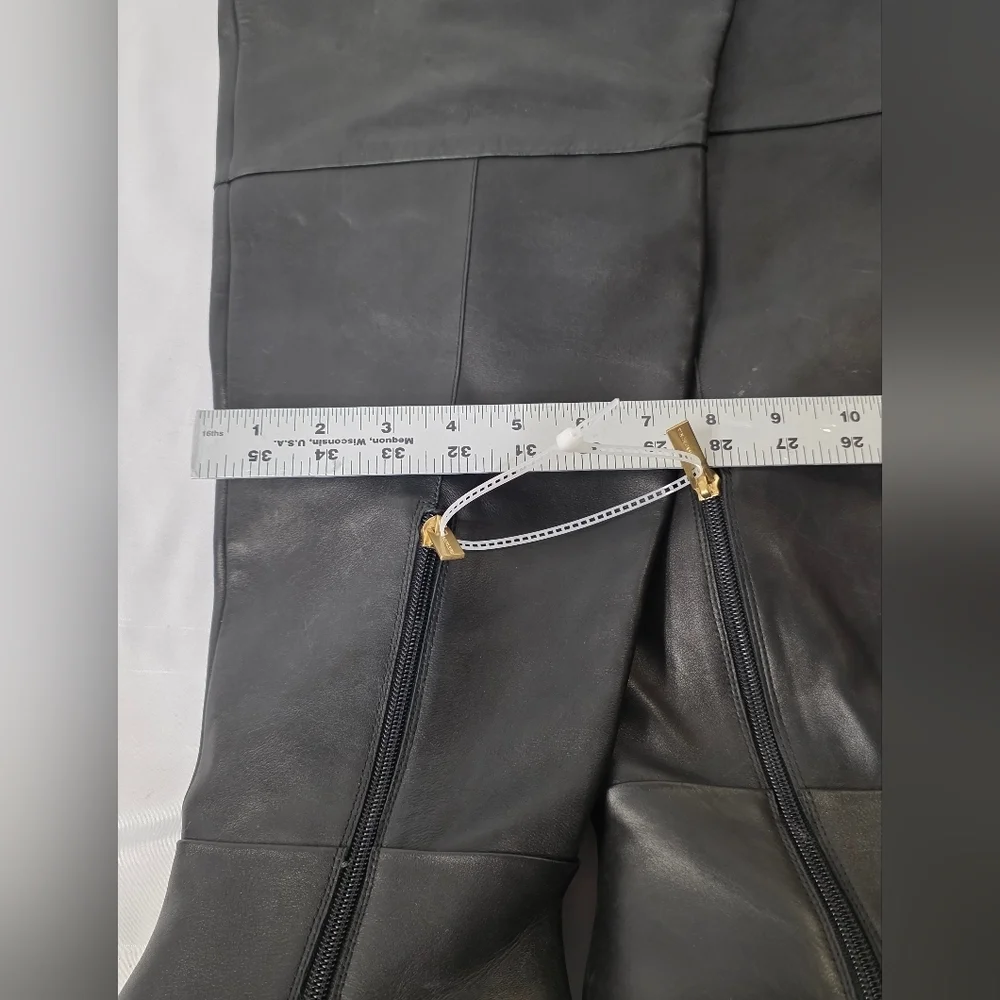 Vince Camuto Iana Black Leather Over the Knee Boots Womens Size 7 Wide Calf